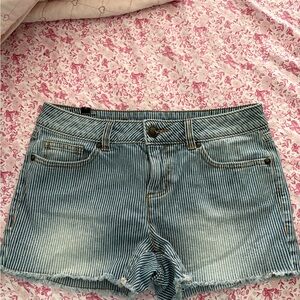 Lauren Conrad Blue & White Stripe Denim Shorts SZ 4